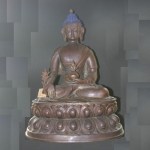 Boeddha zittend, brons 46cm