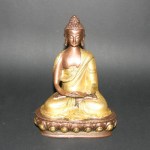 Boeddha zittend, brons/messing 19cm